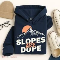 Slopes Are Dope Funny Skiing Hoodie thumb 4