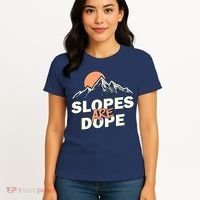 Slopes Are Dope Funny Skiing Women's T-Shirt thumb 4