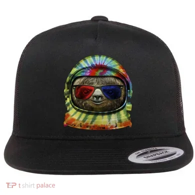 Sloth Astronaut 3D Flat Bill Trucker Hat