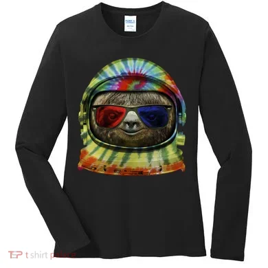 Sloth Astronaut 3D Women's Long Sleeve Shirt