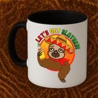 Sloth Cinco De Mayo Let's Get Slothed Coffee Mug thumb 2