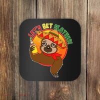 Sloth Cinco De Mayo Let's Get Slothed Coaster thumb 0