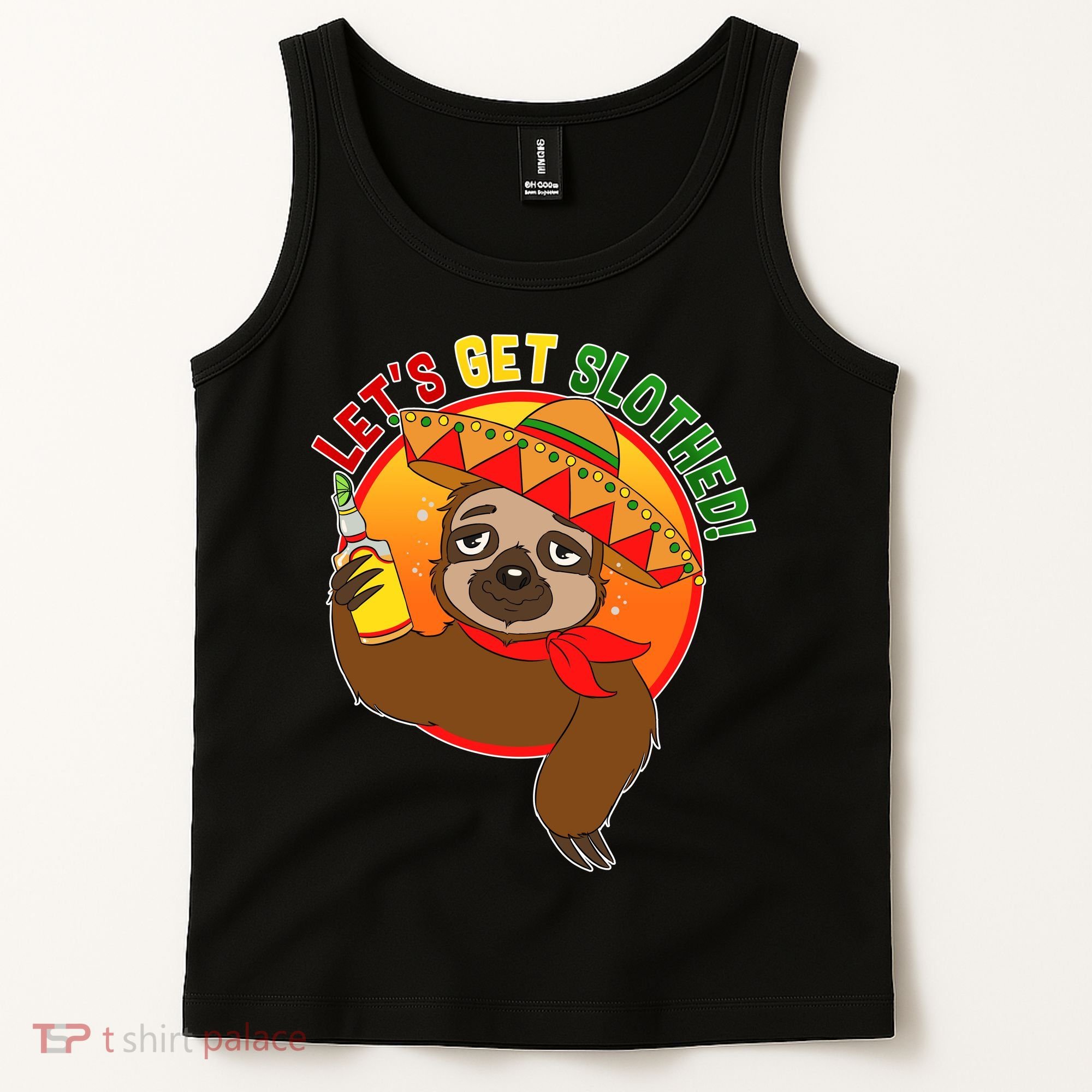Sloth Cinco De Mayo Let's Get Slothed Tank Top