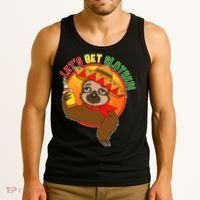 Sloth Cinco De Mayo Let's Get Slothed Tank Top thumb 3