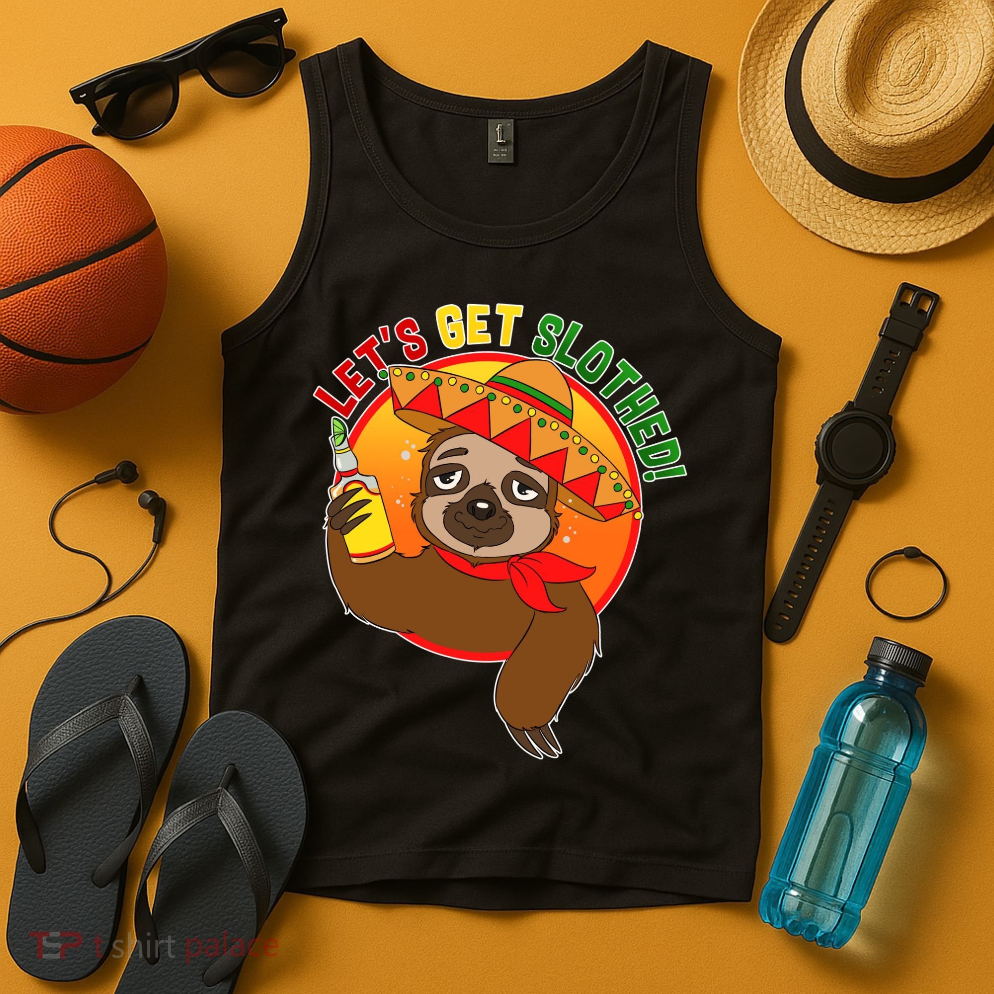 Sloth Cinco De Mayo Let's Get Slothed Tank Top