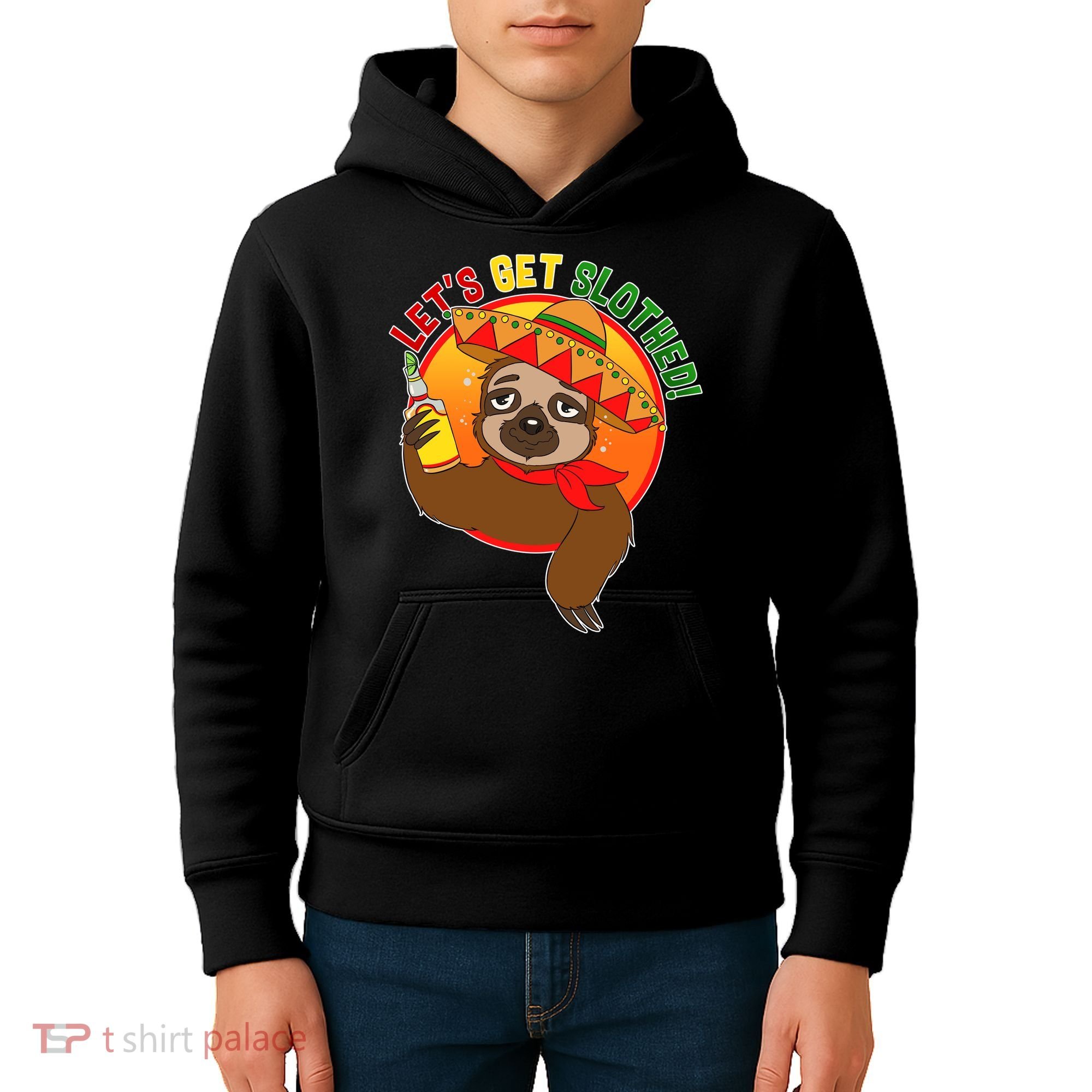 Sloth Cinco De Mayo Let's Get Slothed Kids Hoodie
