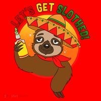 Sloth Cinco De Mayo Let's Get Slothed Santa Hat thumb 1