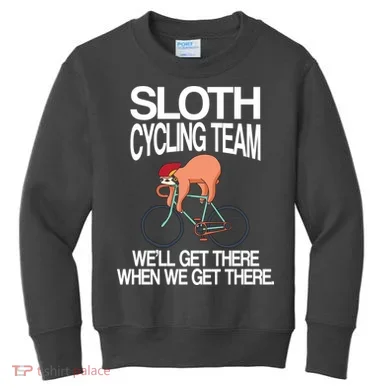 Sloth Cycling Team Kids Sweatshirt