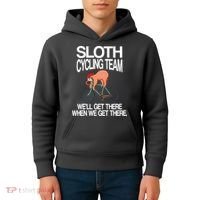 Sloth Cycling Team Kids Hoodie thumb 4