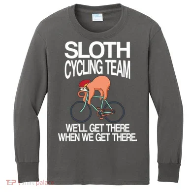 Sloth Cycling Team Kids Long Sleeve Shirt