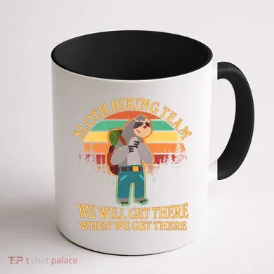 Sloth Hiking Team Coffee Mug back