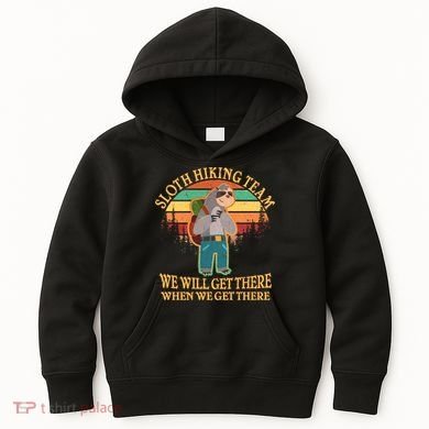 Sloth Hiking Team Kids Hoodie