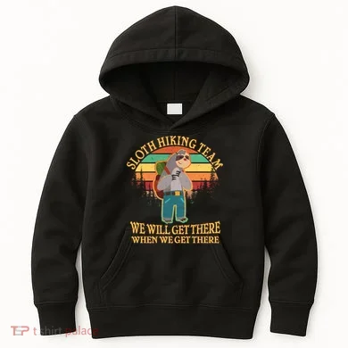 Sloth Hiking Team Kids Hoodie