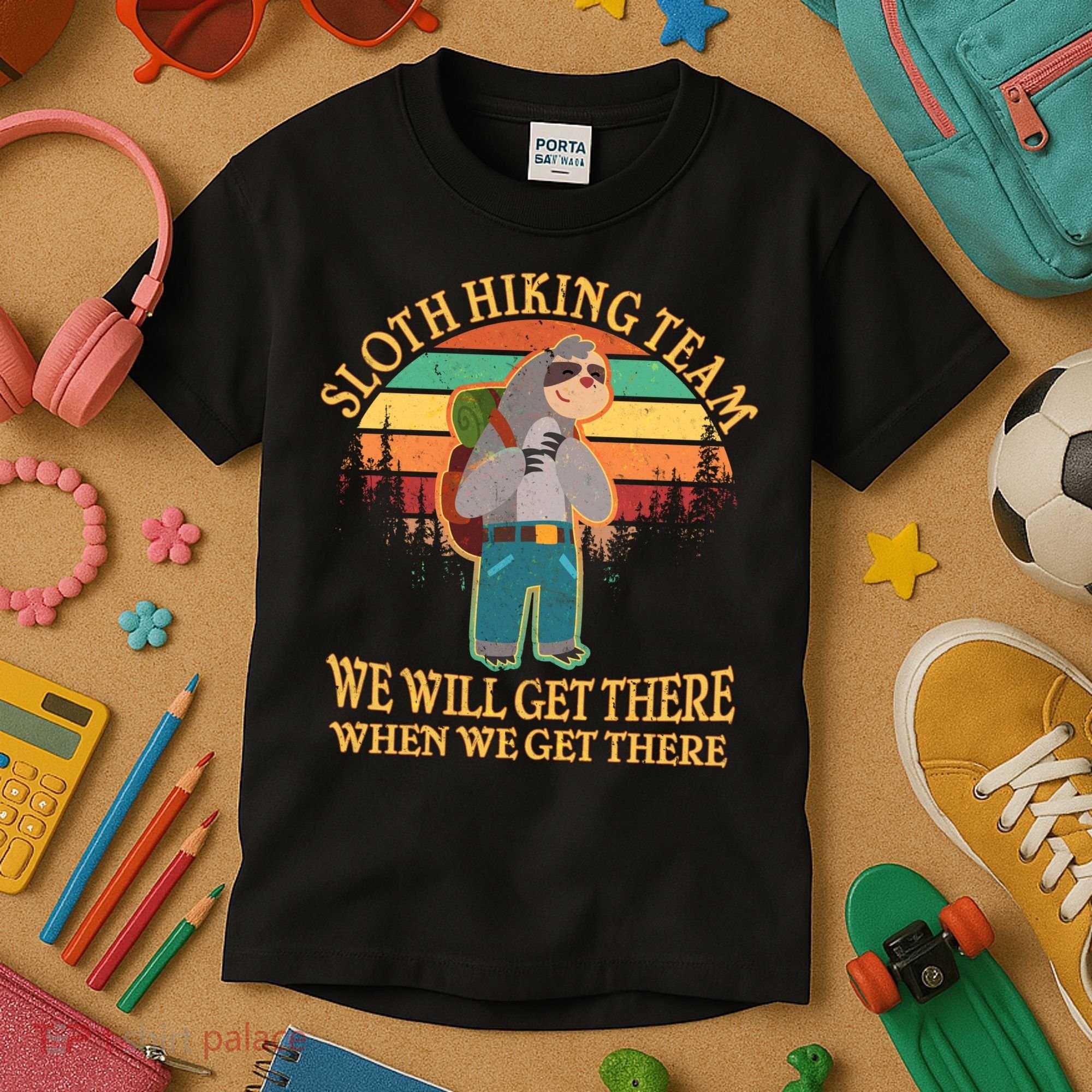 Sloth Hiking Team Kids T-Shirt