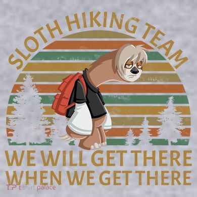 Sloth Hiking Team We Will Get There When We Get There Women's Racerback Cropped Tank