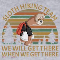 Sloth Hiking Team We Will Get There When We Get There Women's Racerback Cropped Tank thumb 2