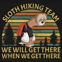 Sloth Hiking Team We Will Get There When We Get There Doggie Tank thumb 4