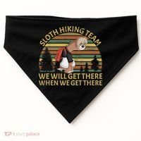 Sloth Hiking Team We Will Get There When We Get There USA-Made Doggie Bandana thumb 0