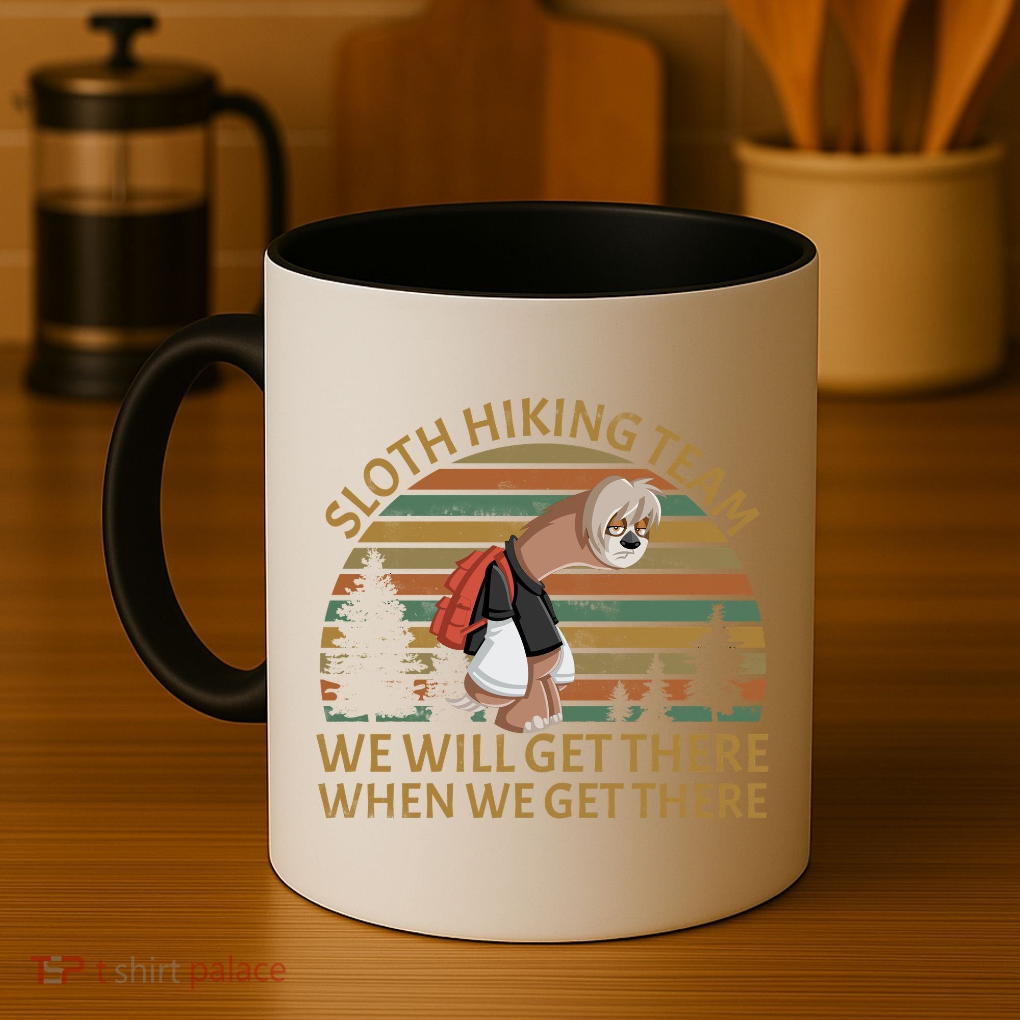 Sloth Hiking Team We Will Get There When We Get There Coffee Mug