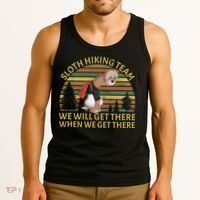 Sloth Hiking Team We Will Get There When We Get There Tank Top thumb 3