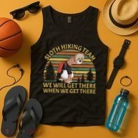 Sloth Hiking Team We Will Get There When We Get There Tank Top thumb 4
