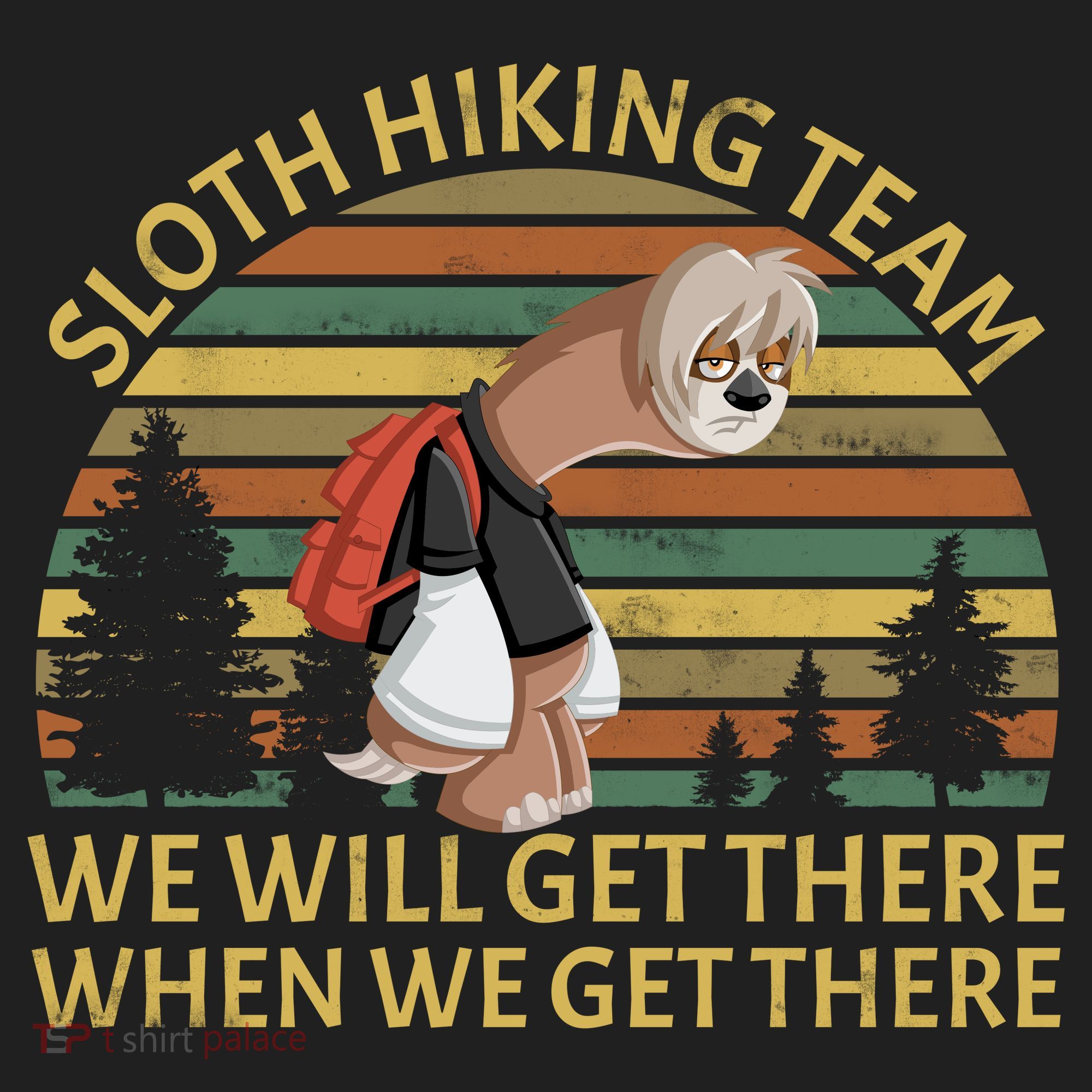 Sloth Hiking Team We Will Get There When We Get There Golf Towel