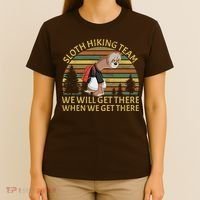 Sloth Hiking Team We Will Get There When We Get There T-Shirt thumb 4
