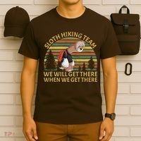 Sloth Hiking Team We Will Get There When We Get There T-Shirt thumb 6