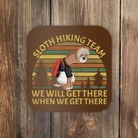 Sloth Hiking Team We Will Get There When We Get There Coaster thumb 0
