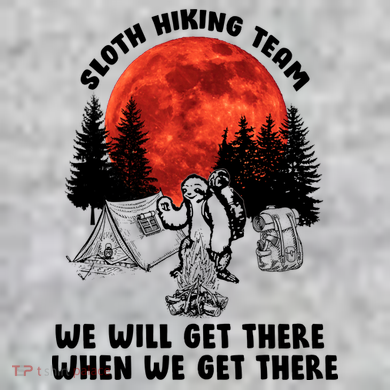 Sloth Hiking Team Will Get We There Funny Camping The Baniff Cuffed Pom Beanie