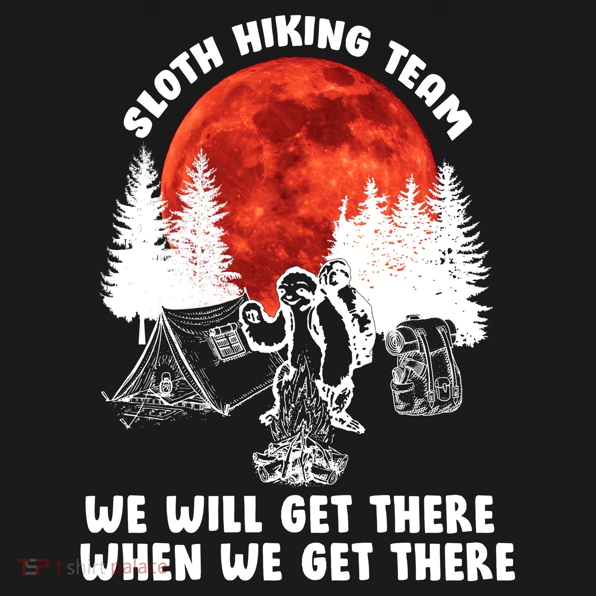 Sloth Hiking Team Will Get We There Funny Camping Apron