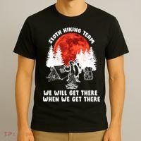 Sloth Hiking Team Will Get We There Funny Camping T-Shirt thumb 3