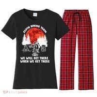 Sloth Hiking Team Will Get We There Funny Camping Women's Flannel Pajama Set thumb 0