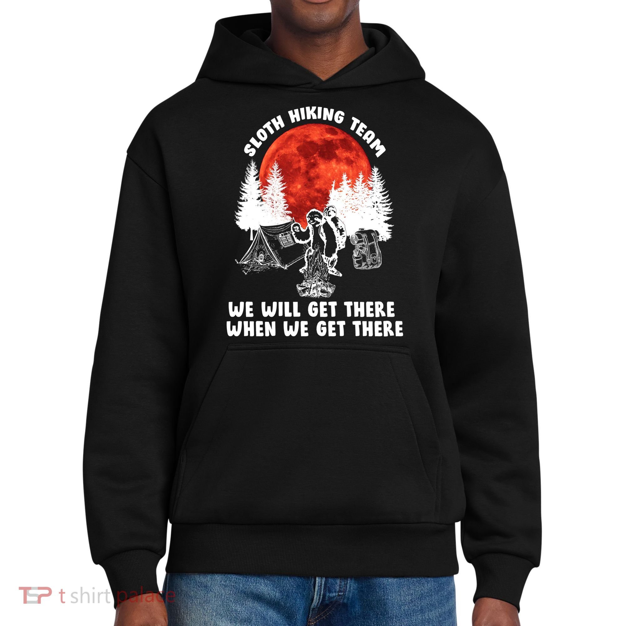 Sloth Hiking Team Will Get We There Funny Camping District V.I.T. Heavyweight Hoodie