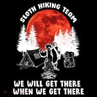 Sloth Hiking Team Will Get We There Funny Camping Women's Hoodie thumb 2