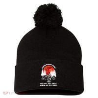 Sloth Hiking Team Will Get We There Funny Camping Pom Pom 12in Knit Beanie thumb 0