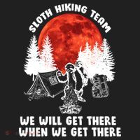 Sloth Hiking Team Will Get We There Funny Camping Hat thumb 2