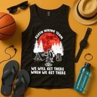 Sloth Hiking Team Will Get We There Funny Camping Tank Top thumb 4