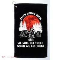 Sloth Hiking Team Will Get We There Funny Camping Golf Towel thumb 0