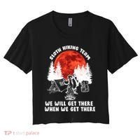 Sloth Hiking Team Will Get We There Funny Camping Women's Crop Top Tee thumb 0