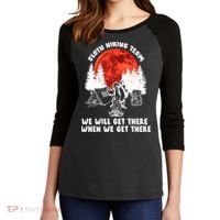 Sloth Hiking Team Will Get We There Funny Camping Women's Tri-Blend 3/4-Sleeve Raglan Shirt thumb 2