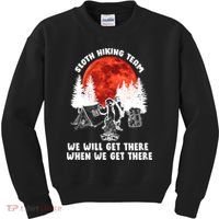 Sloth Hiking Team Will Get We There Funny Camping Kids Sweatshirt thumb 0