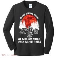 Sloth Hiking Team Will Get We There Funny Camping Kids Long Sleeve Shirt thumb 0