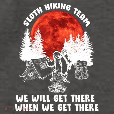 Sloth Hiking Team Will Get We There Funny Camping Vector Backpack