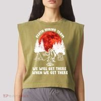 Sloth Hiking Team Will Get We There Funny Camping Garment-Dyed Women's Muscle Tee thumb 2