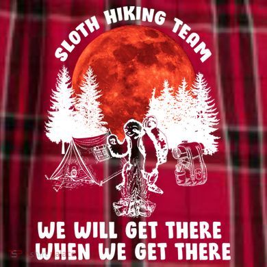 Sloth Hiking Team Will Get We There Funny Camping Men's Flannel Plaid Pajama Pants
