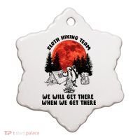Sloth Hiking Team Will Get We There Funny Camping Ceramic Ornament thumb 0