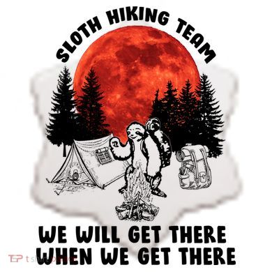 Sloth Hiking Team Will Get We There Funny Camping Ceramic Ornament