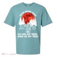 Sloth Hiking Team Will Get We There Funny Camping Sueded Cloud Jersey T-Shirt thumb 0