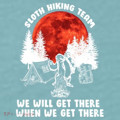 Sloth Hiking Team Will Get We There Funny Camping Sueded Cloud Jersey T-Shirt
